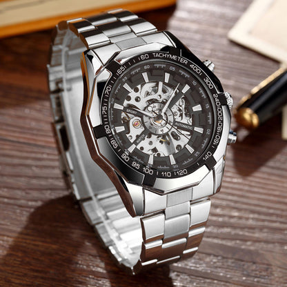 Fully Automatic Men’s Mechanical Watch with Steel Strap