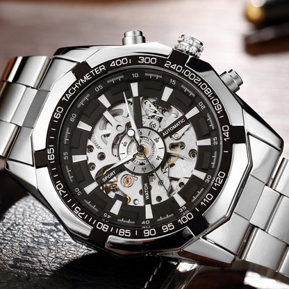 Fully Automatic Men’s Mechanical Watch with Steel Strap