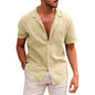 Men's Casual Button-Down Short Sleeve Beach Shirt – Ideal for Summer