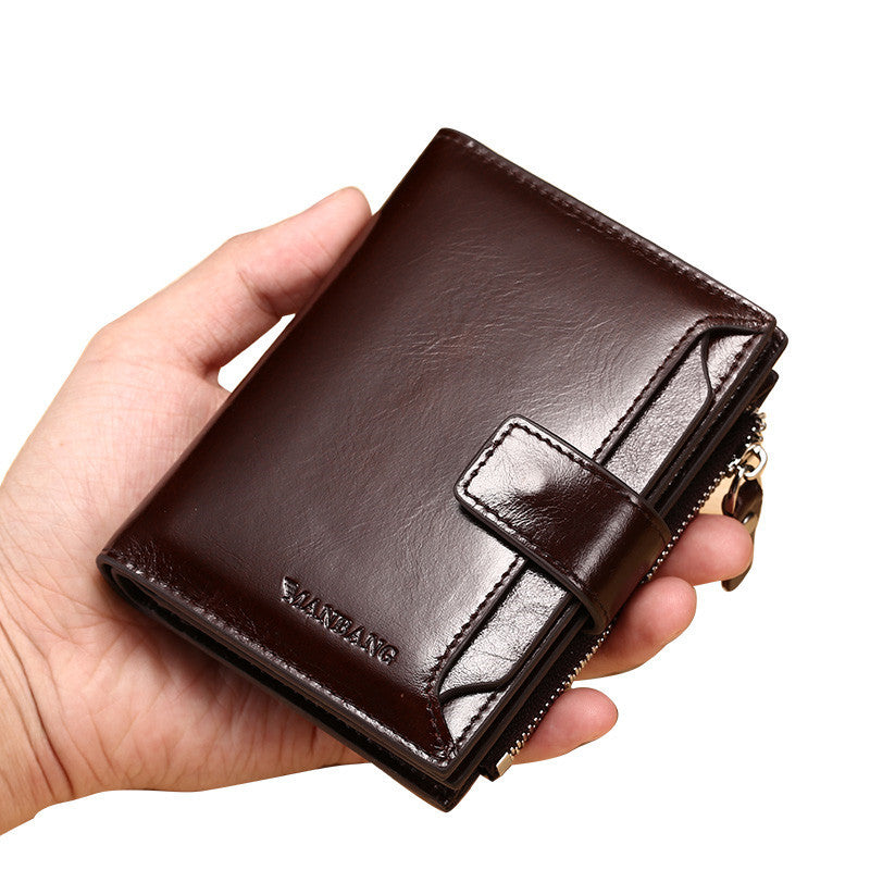 Men's leather wallet wallet card holder