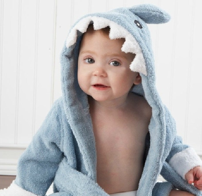 Cartoon Animal Hooded Baby Bath Towels – Soft Cotton Bathrobes for Children