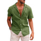 Men's Casual Button-Down Short Sleeve Beach Shirt – Ideal for Summer