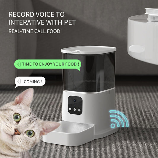 Smart Pet Feeder with App Control, Voice Recorder, and WiFi