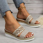 Plus Size Rope Bottom Platform Peep Toe Sandals For Women