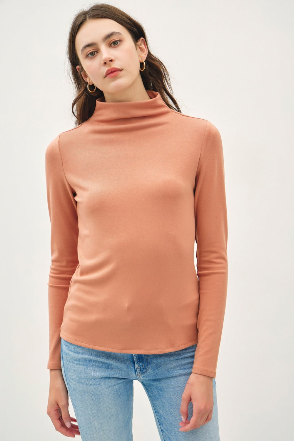 Be Cool Mock Neck Long Sleeve T-Shirt - PureSelect