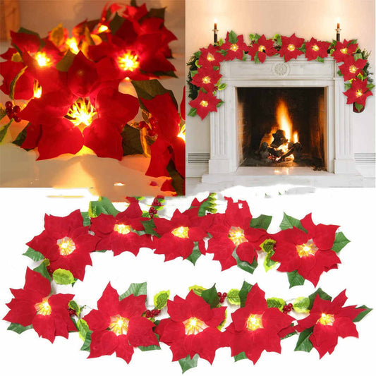 Red Flower String Lights