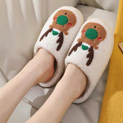 Cozy Elk Winter Slip-On House Shoes