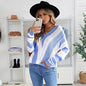 Casual Loose-Fit V-Neck Sweater for Women