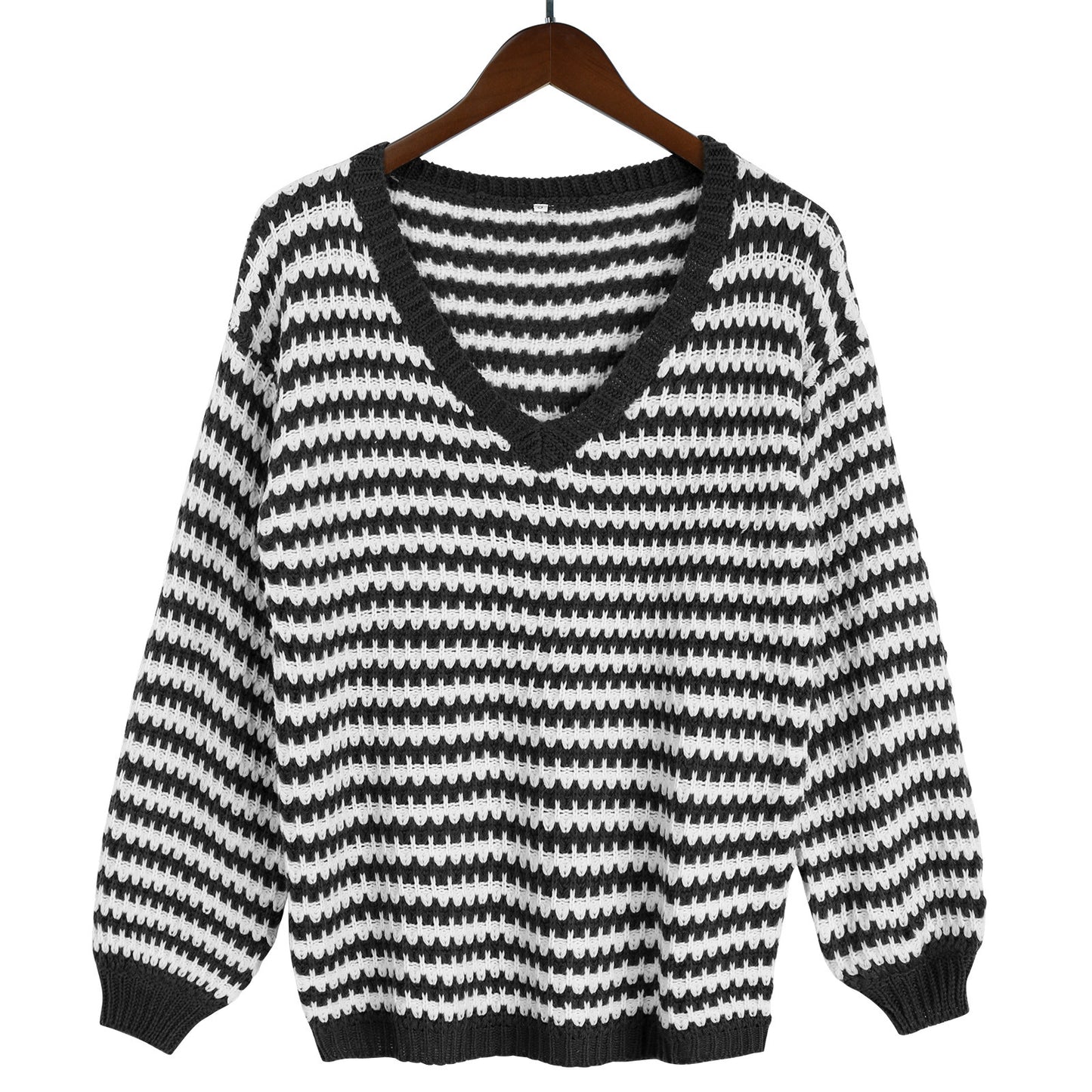 Fashionable Loose V-Neck Slimming Knit Pullover Sweater