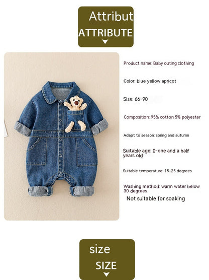 Stylish Denim Jumpsuit for Baby Boys – Perfect for Spring Festivals