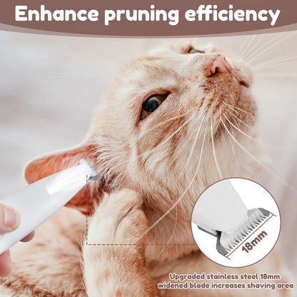 Pets Paw Trimmer With LED Light Fully Waterproof Pet Hair Trimmer With LED Display Dog Clippers For Grooming Widen Blade