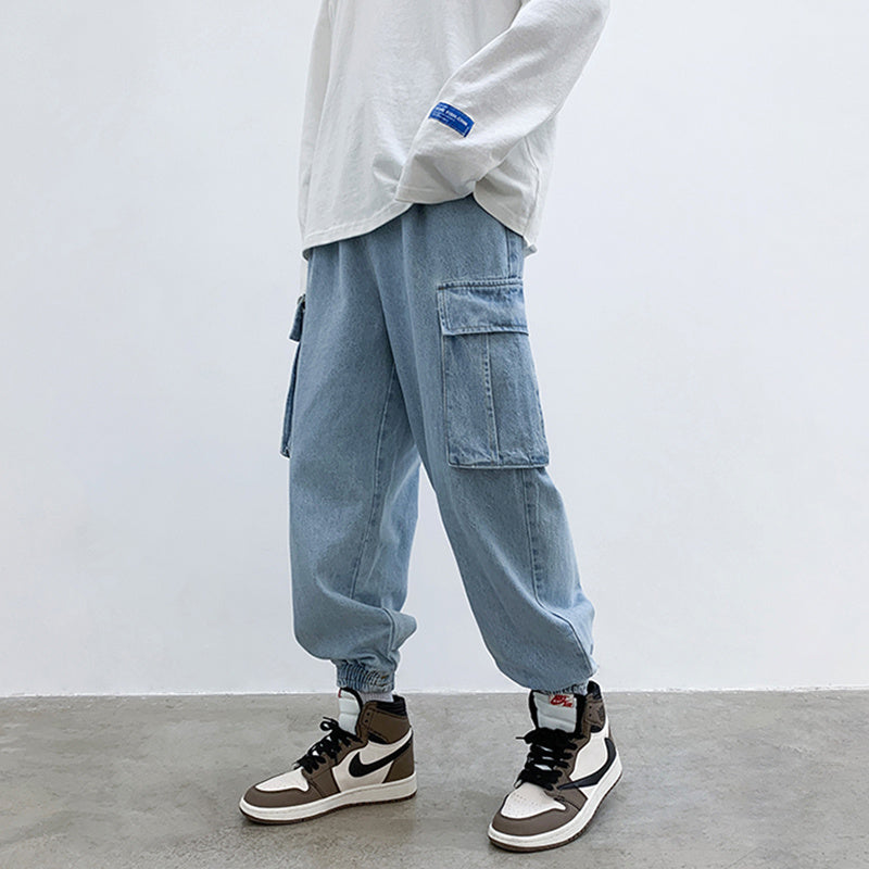 Vintage Washed Loose Jeans – Japanese Street Fashion Overalls