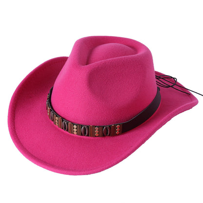 Unisex Woolen Western Cowboy Top Hat