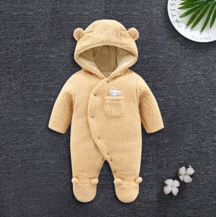 Thick Cotton Padded Lamb Suit for Newborns