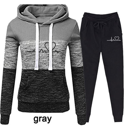 Casual Tracksuit Women Two Piece Set Suit Female Hoodies