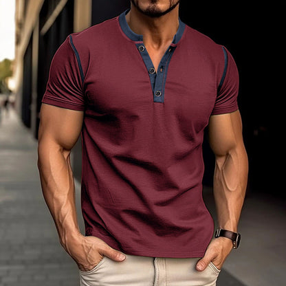 Summer V-Neck Polo Shirt – Stylish Short-Sleeve Men's Top