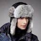 Men and Women Rabbit Fur Hat – Cozy Couple's Hat for Skiing