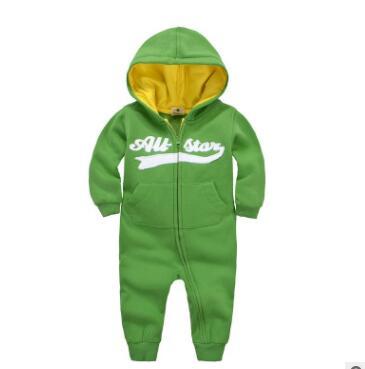 Cozy Plush Velvet Hooded Long-Sleeve Baby Onesies for Autumn and Winter