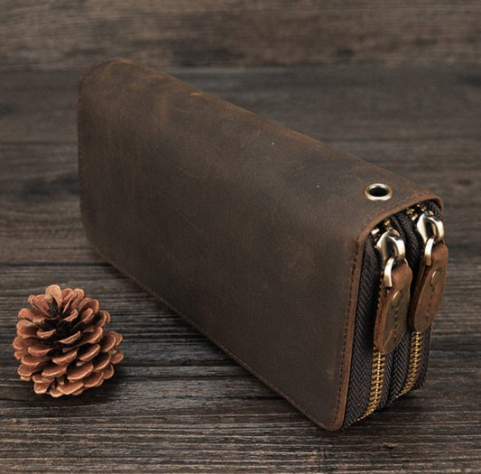 Versatile Double Zip Wallet – Organized and Stylish Storage