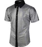 70s Disco Party Sequined Button-Down Cosplay Shirt for Men