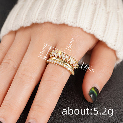 Zircon Ring Three-piece Wedding Banquet