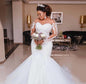 Luxury Beaded Mermaid Wedding Dress with Long Sleeves