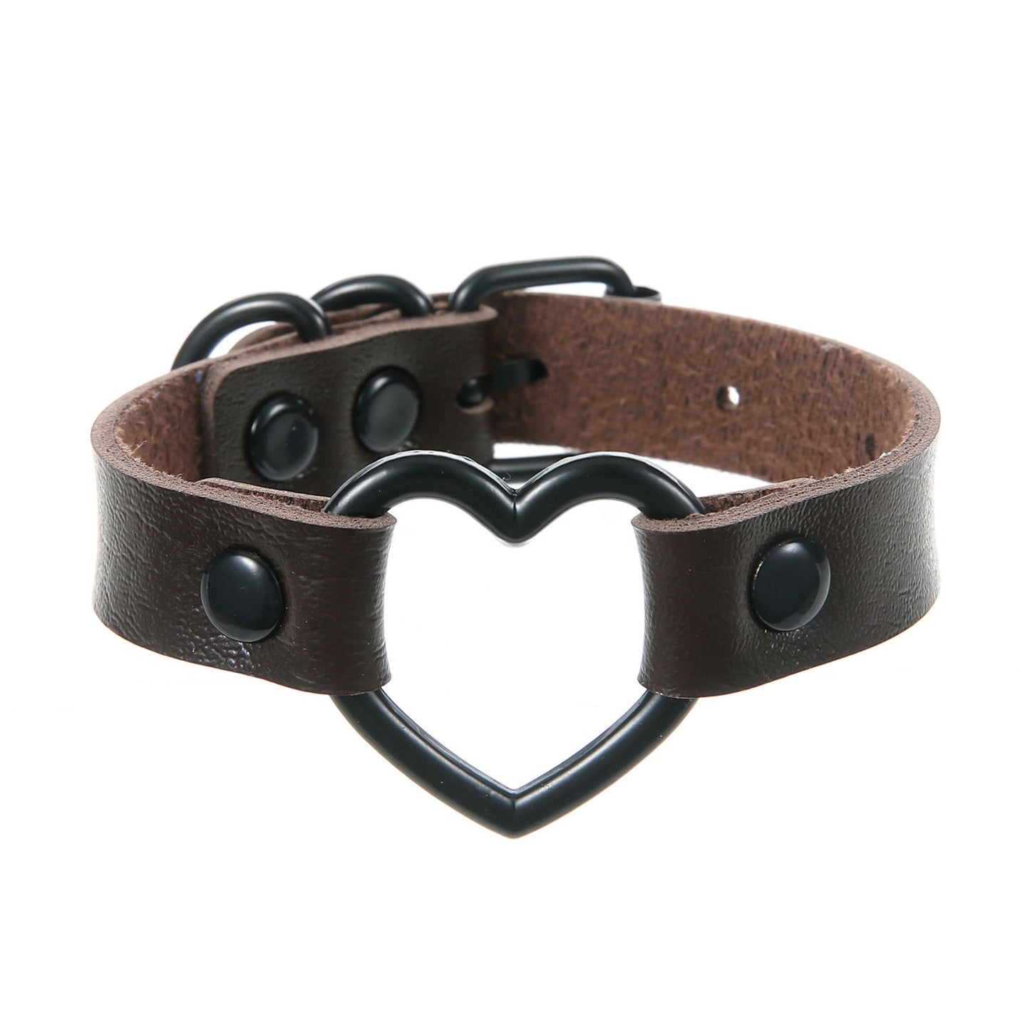 Punk Couple's Heart Hollow Leather Bracelet