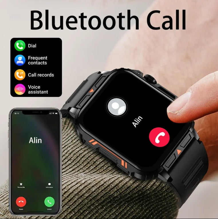 Outdoor Sports Smartwatch with Call & Fitness Tracking