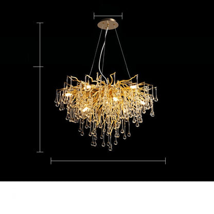 Postmodern Light Luxury Chandelier Water Drop Crystal Lamp Atmosphere