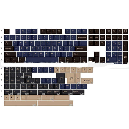 Two-Color Blue Ergonomic ABS Keycap Set - 173 Keys