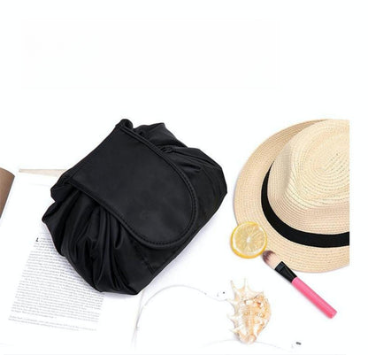 Drawstring Portable Travel Storage Black Cosmetic Bag