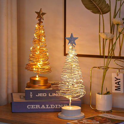 LED Spiral Tree Light – Wrought Iron Xmas Desk Lamp