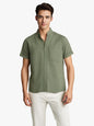 Solid-color Short-sleeved Lapel Shirt Summer Breathable Cotton And Linen Top Mens Clothing