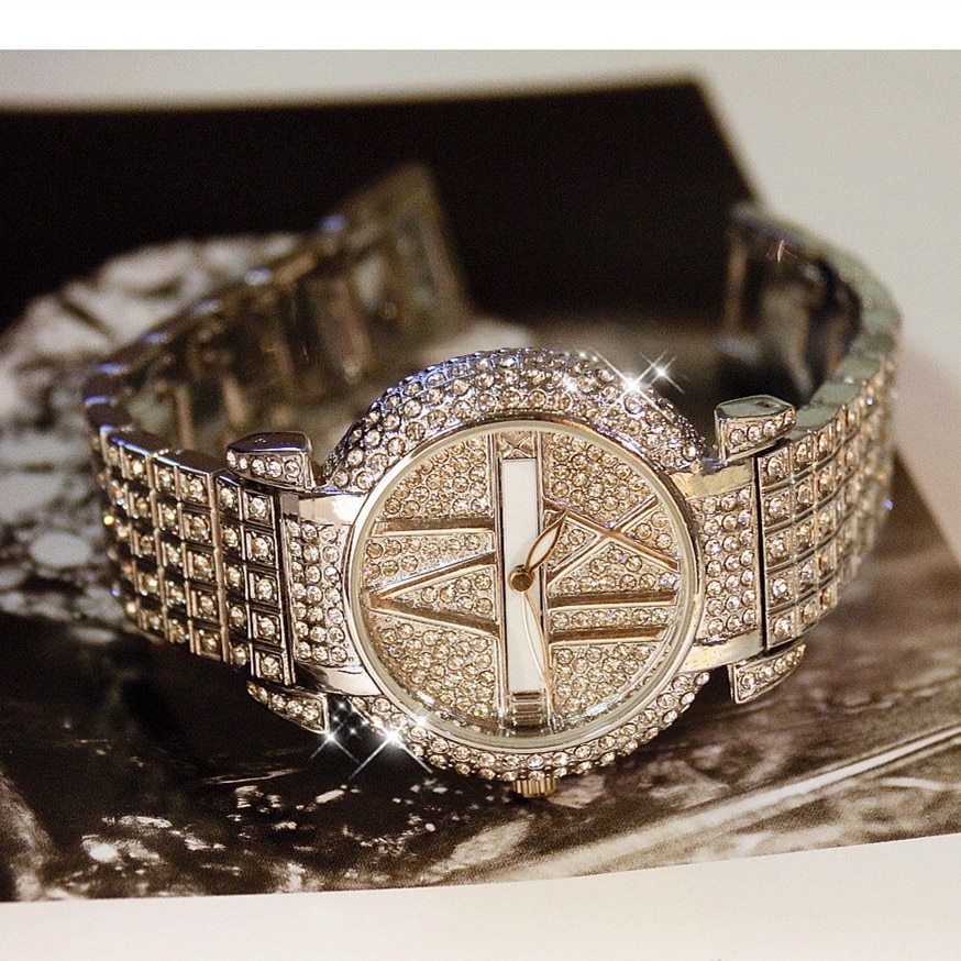 Luxury Women’s Diamond Quartz Watches with Stainless Steel Bracelet - Fashion Brand Design