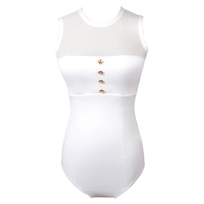 Pridonna Podona White One-piece Swimsuit Women''s Conservative