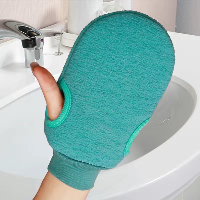 Solid Color Cute Bath Towel Bath Gloves