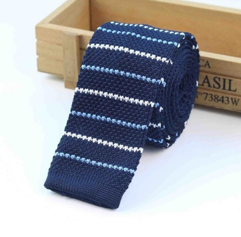 Men Knitted Knit Leisure Striped Ties Fashion Skinny Narrow Slim Neck Ties for Men Skinny Woven Designer Cravat