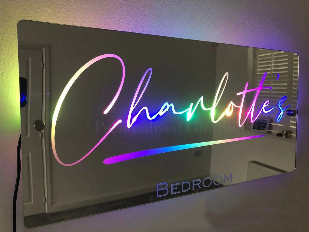 Personalized Name LED Mirror