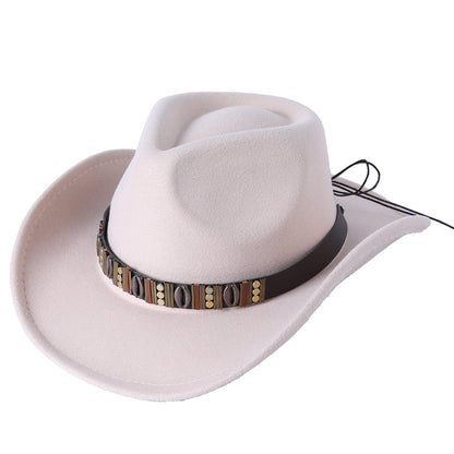 Unisex Woolen Western Cowboy Top Hat