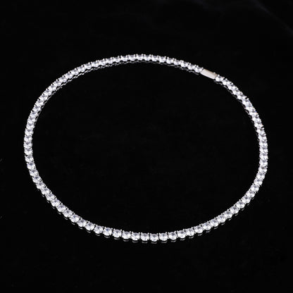 4mm Zircon Tennis Necklace – Unisex Light Luxury Accessory