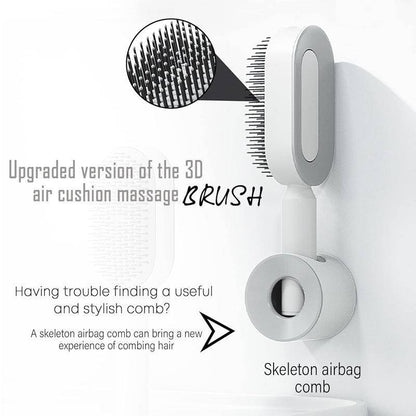 Comb Self-Cleaning Hair Brush, 3D Air Cushion Massage Brush Air Bag Massage