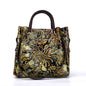 Trendy 3D Embossed Cowhide Women's Messenger Bag