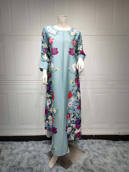 Affordable Luxury Muslim Robe with Rhinestone Printing