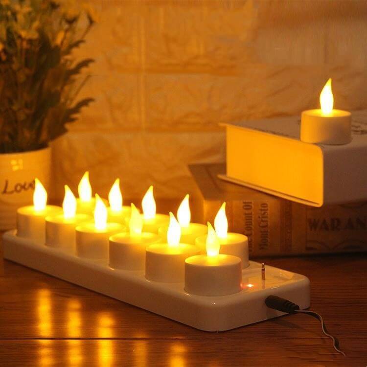 Rechargeable 12-Pack LED Electronic Candles