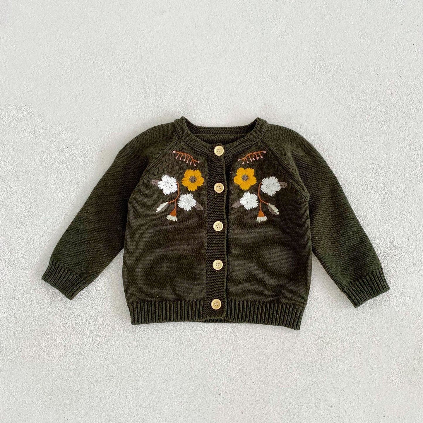 Babies And Children's Embroidered Knitting Coat