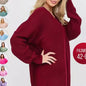 Loose Solid Color V-Neck Pullover Sweater in Russian Style