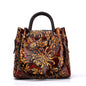 Trendy 3D Embossed Cowhide Women's Messenger Bag