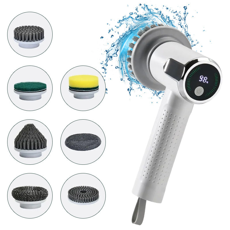 Multifunctional Smart Display Electric Cleaning Brush Wireless Kitchen Sink Cleaning Brush Waterproof Electric Pot Brush Cleaning Tool - PureSelect