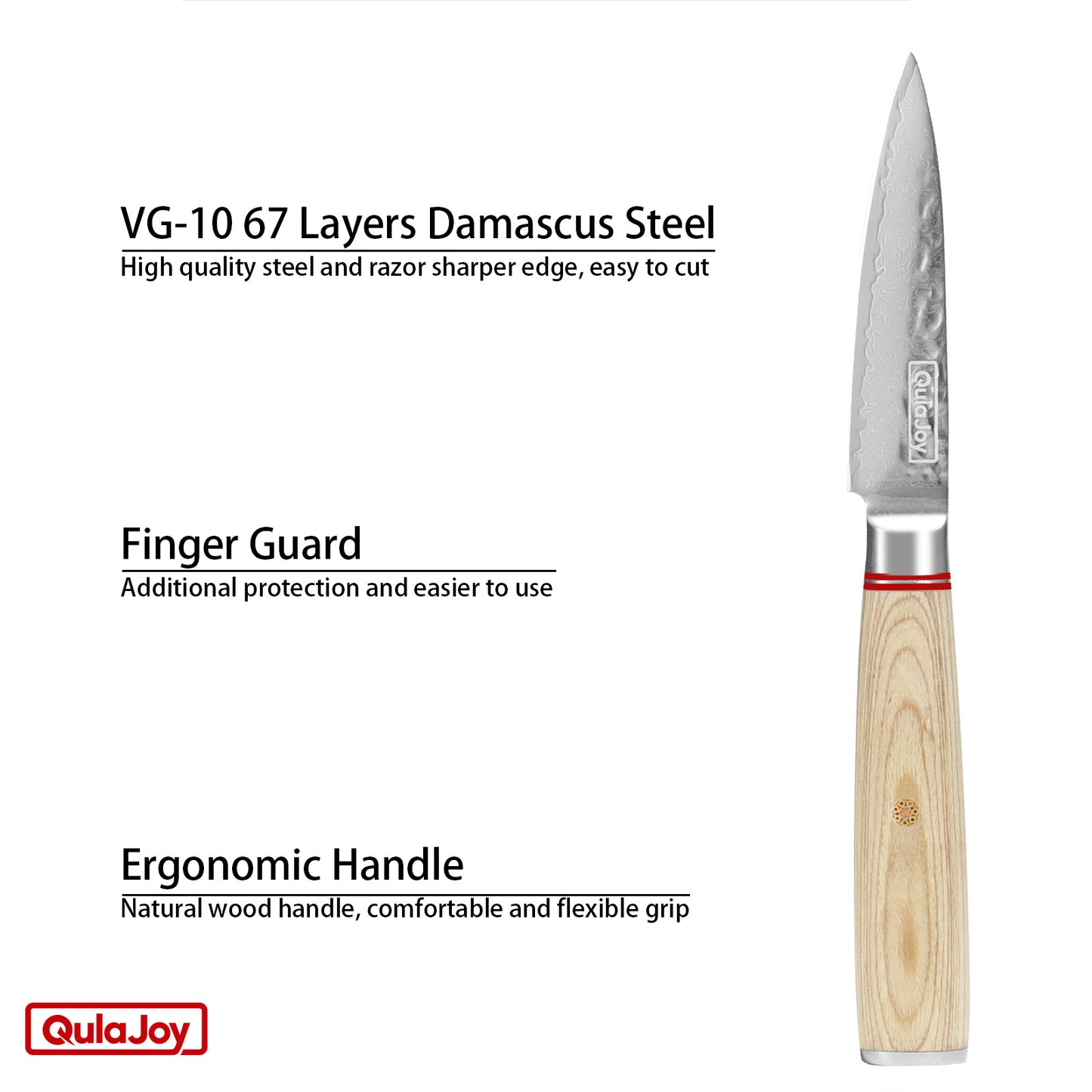 Qulajoy Nakiri Knife 6.9 Inch – Professional 67-Layers Damascus Vegetable Knife