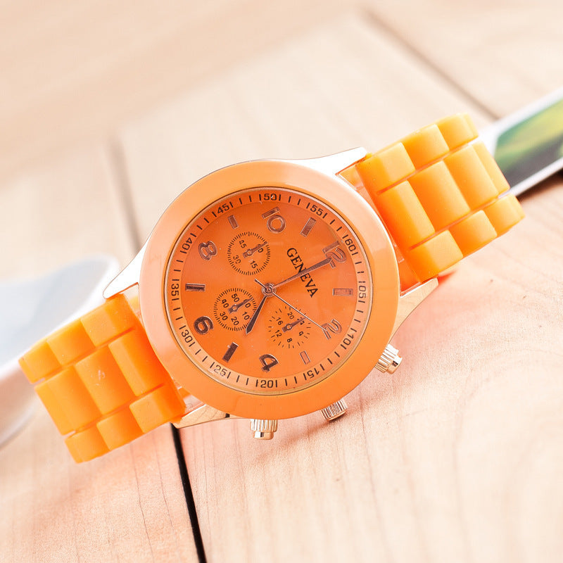 Trendy Silicone Couple's Quartz Watches